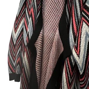 Ashro cardigan sweater jacket-like pinkish orange/silver/grey/black. Beautiful